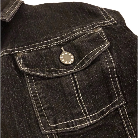 Women’s Baccini Black Stretch Denim Jacket - XL EUC - Picture 3 of 8